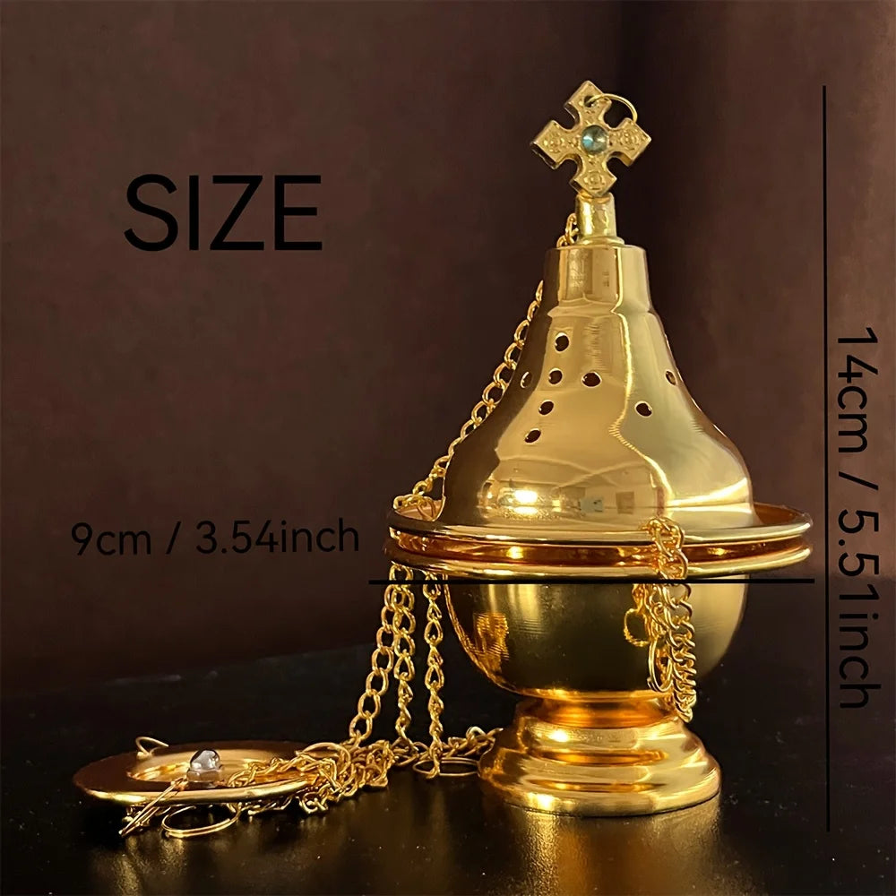 Sacred Gold Hanging Incense Burner