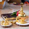 Sacred Gold Ritual Incense Burner – Hanging & Desktop Meditation, Prayer and Home Sanctuary Decor