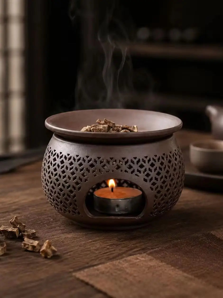 Ceramic Carved Incense Burner – Aromatherapy & Home Ritual Decor