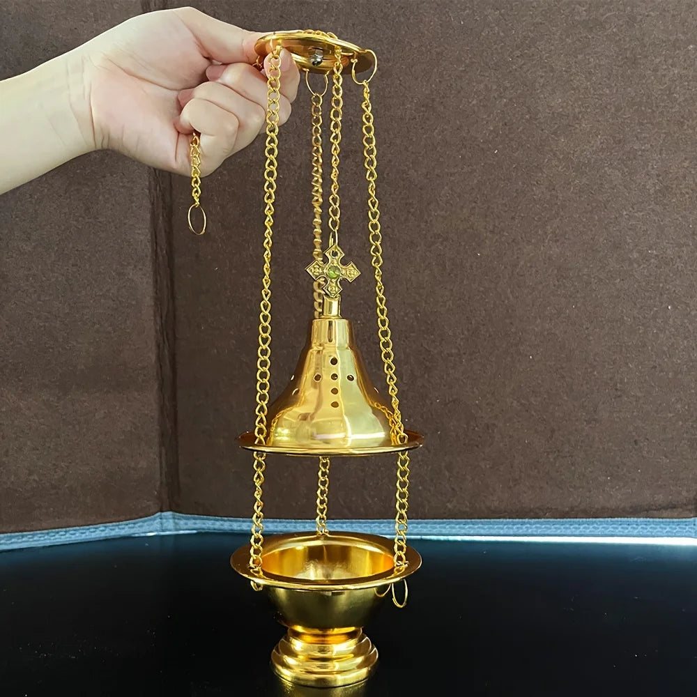 Sacred Gold Hanging Incense Burner