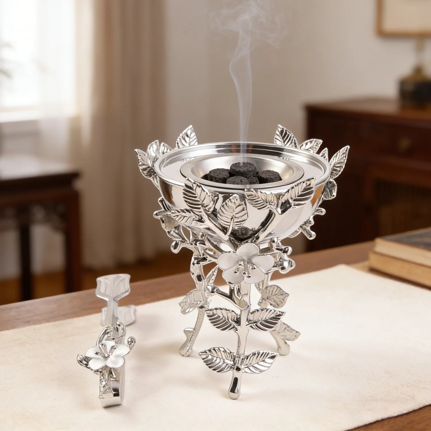 Luxury Sacred Arabesque Mabkhara Bakhoor Burner Set – Gold & Silver