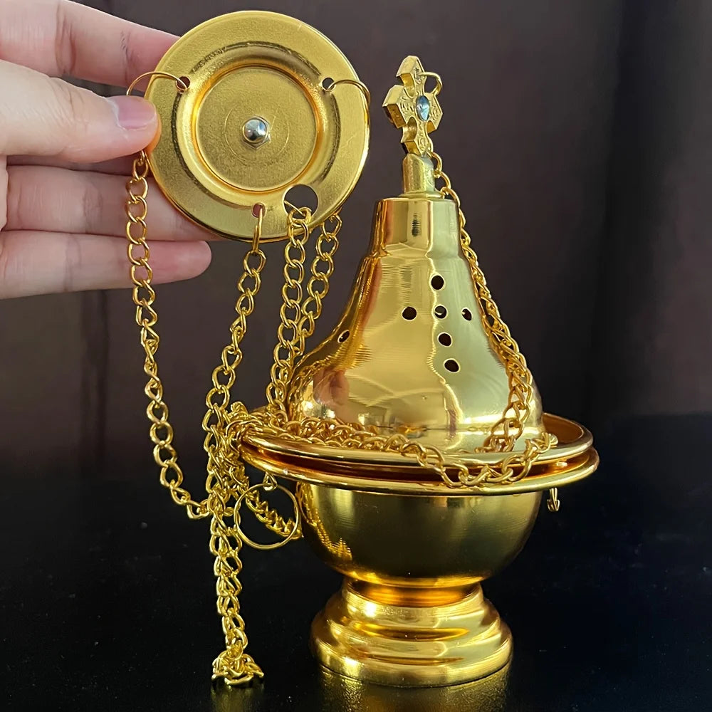Sacred Gold Hanging Incense Burner
