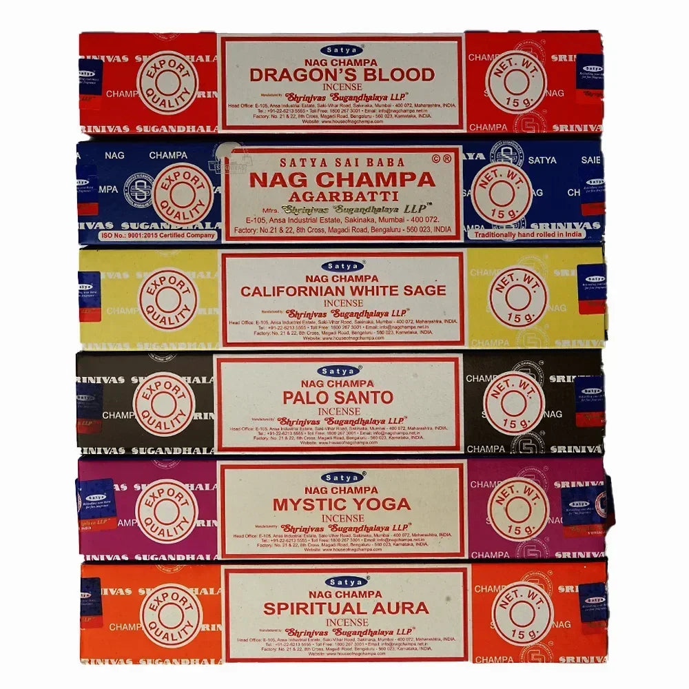 Sacred Nag Champa Incense Sticks – 6 Scent Collection