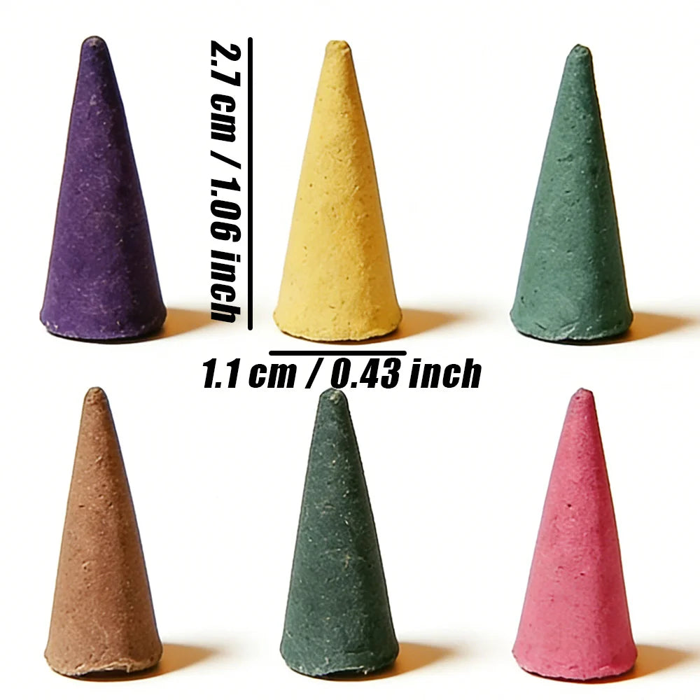Six-Scent Incense Cone Collection – Vanilla, Coffee, Jasmine, Mint, Lavender & Rose
