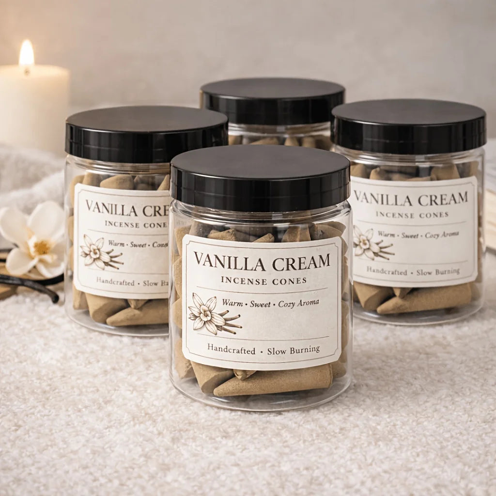 Vanilla Cream Incense Cones – Slow-Burning Ritual Blend
