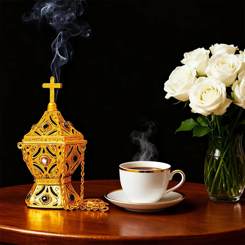 Sacred Golden Lantern Incense Burner – Hanging Ritual & Meditation Censer