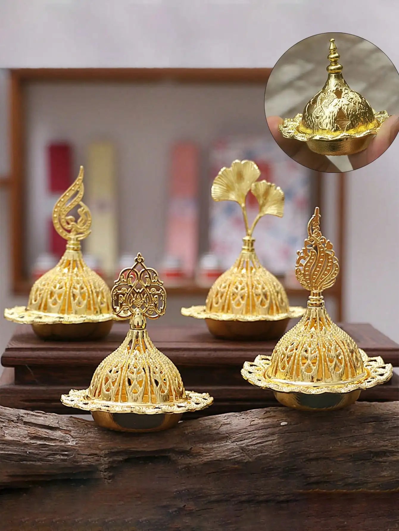 Golden Mini Incense Burner – Sacred Ritual & Meditation Decor