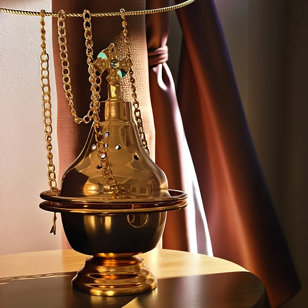 Sacred Gold Hanging Incense Burner
