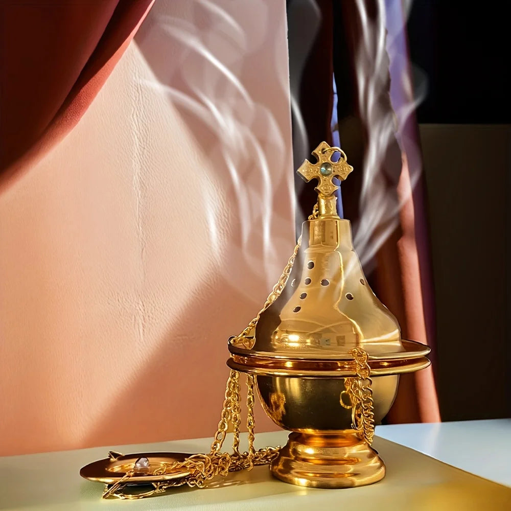 Sacred Gold Hanging Incense Burner
