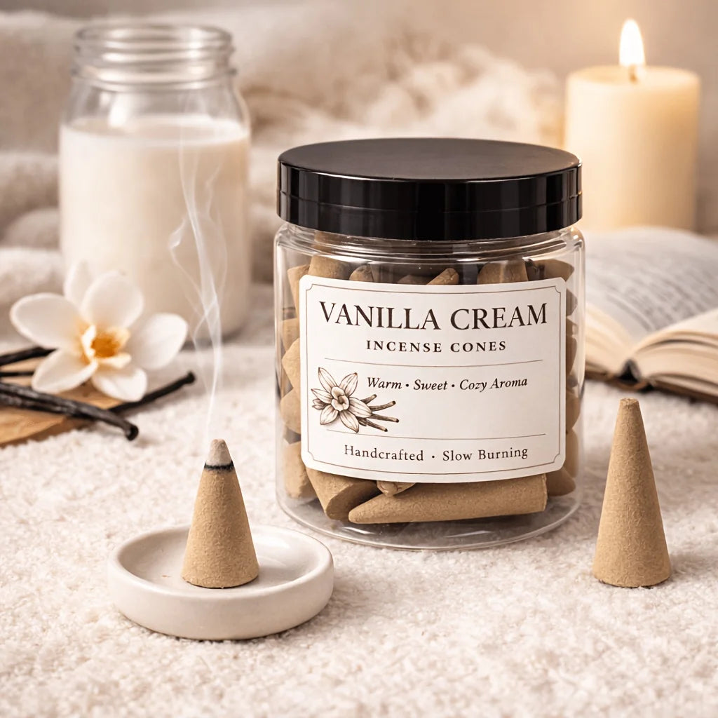 Vanilla Cream Incense Cones – Slow-Burning Ritual Blend