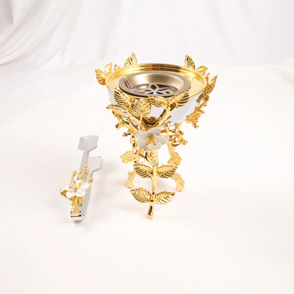 Luxury Sacred Arabesque Mabkhara Bakhoor Burner Set – Gold & Silver