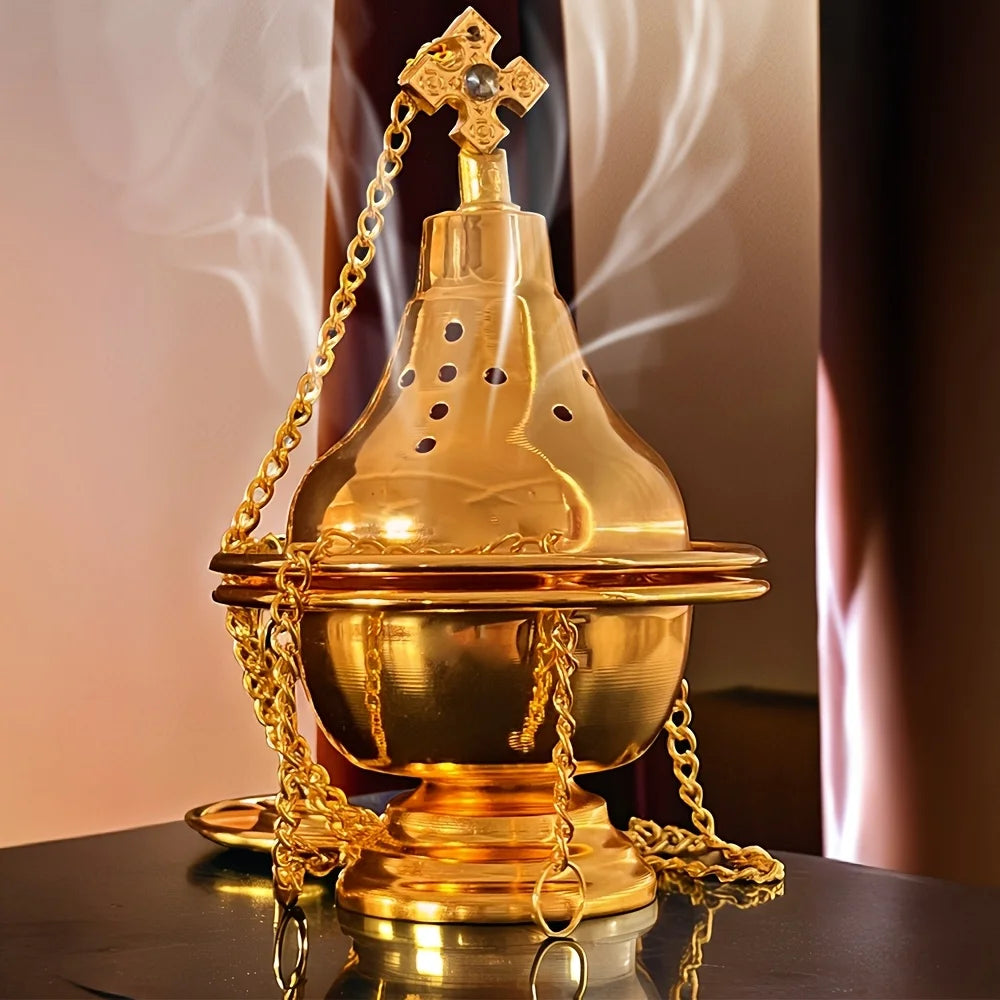 Sacred Gold Hanging Incense Burner