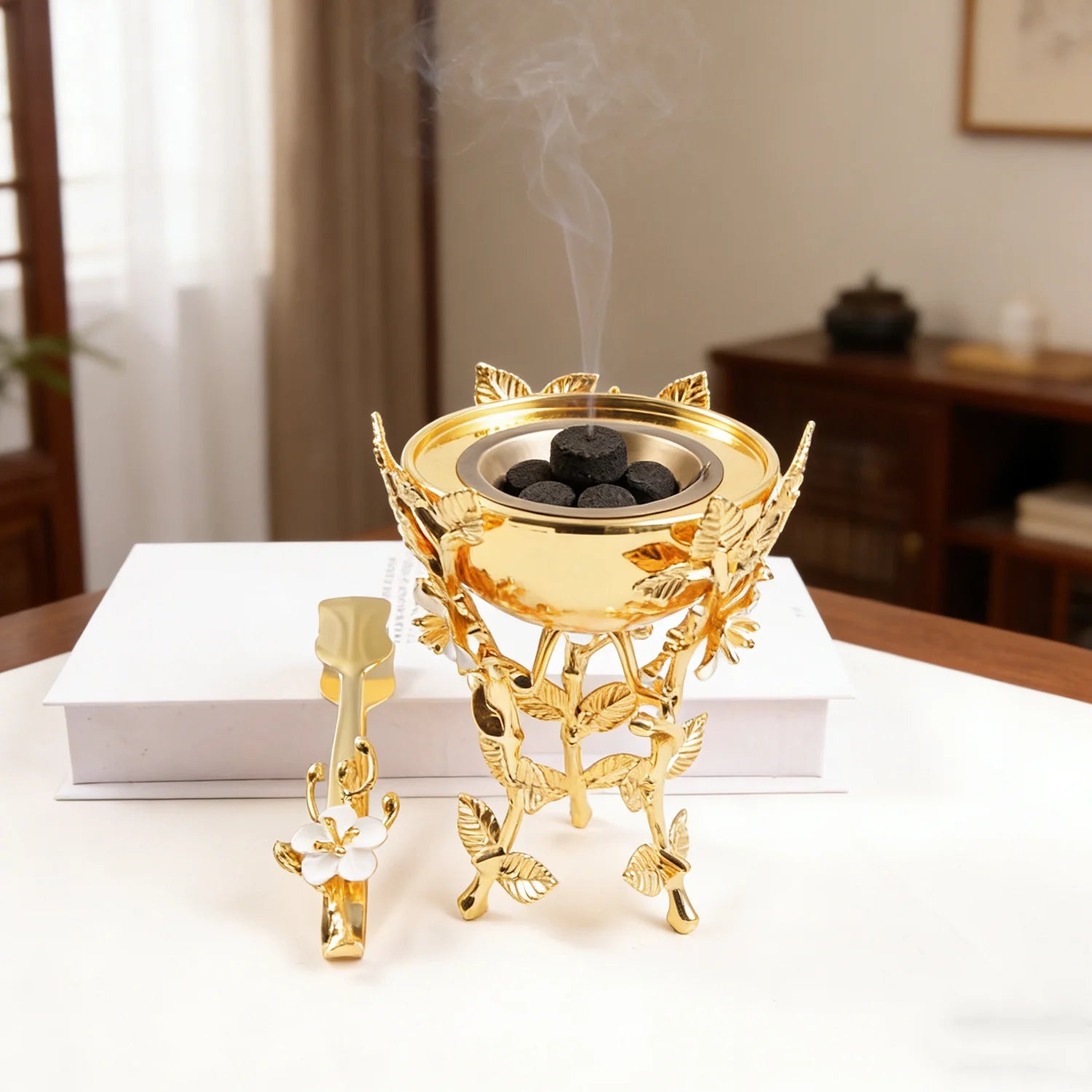 Luxury Sacred Arabesque Mabkhara Bakhoor Burner Set – Gold & Silver
