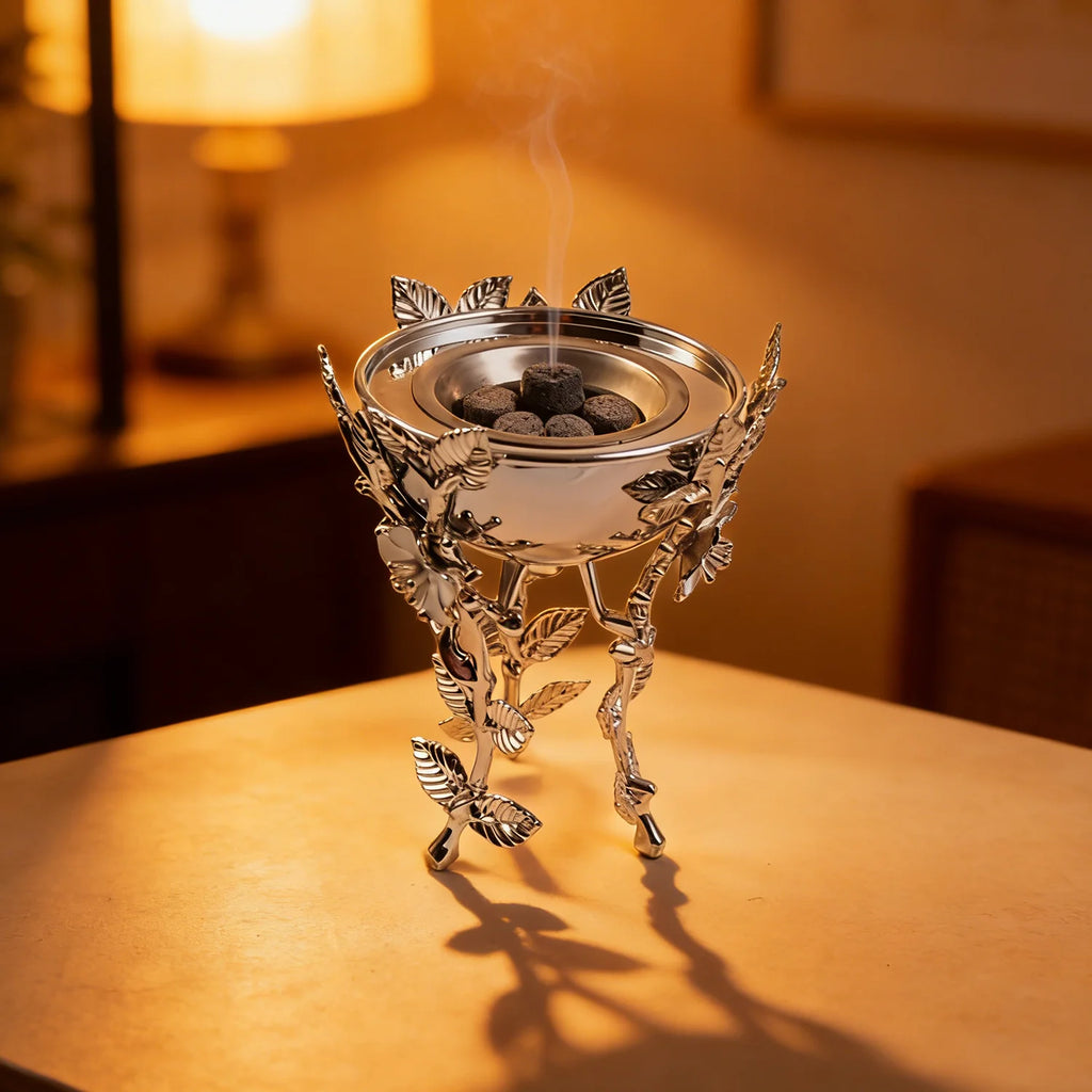 Luxury Sacred Arabesque Mabkhara Bakhoor Burner Set – Gold & Silver